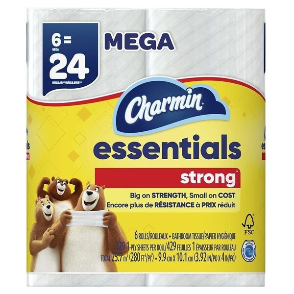 Charmin Essentials Strong 97342 Toilet Paper, Paper 4515 Zoro